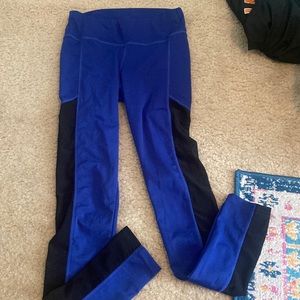 blue leggings with mesh